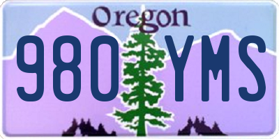 OR license plate 980YMS