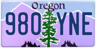 OR license plate 980YNE