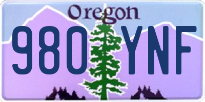 OR license plate 980YNF