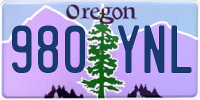 OR license plate 980YNL