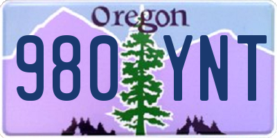 OR license plate 980YNT