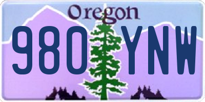 OR license plate 980YNW