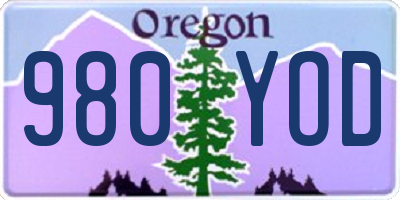 OR license plate 980YOD
