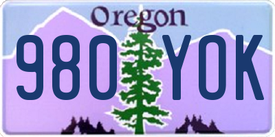 OR license plate 980YOK