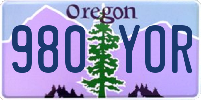 OR license plate 980YOR