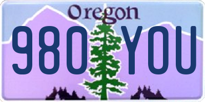 OR license plate 980YOU