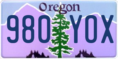 OR license plate 980YOX