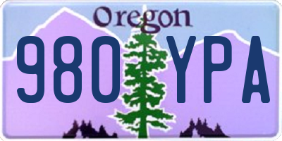 OR license plate 980YPA