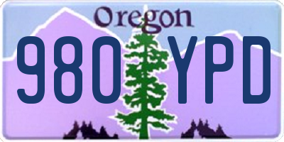 OR license plate 980YPD