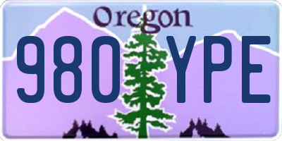 OR license plate 980YPE