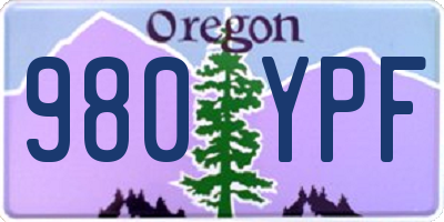 OR license plate 980YPF