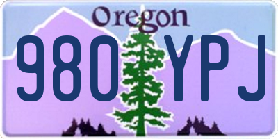 OR license plate 980YPJ