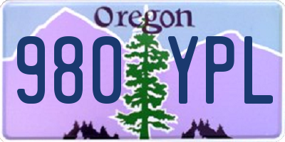 OR license plate 980YPL