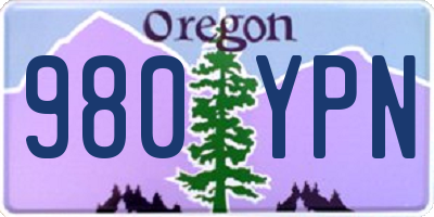 OR license plate 980YPN