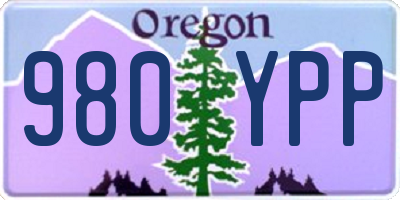 OR license plate 980YPP