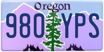 OR license plate 980YPS