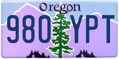 OR license plate 980YPT