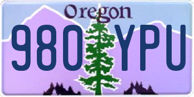 OR license plate 980YPU