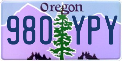 OR license plate 980YPY
