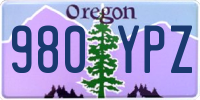 OR license plate 980YPZ