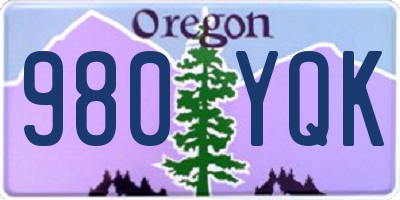 OR license plate 980YQK
