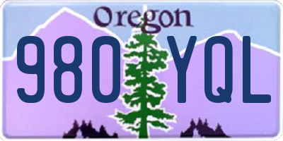 OR license plate 980YQL