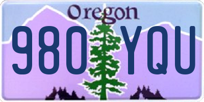 OR license plate 980YQU