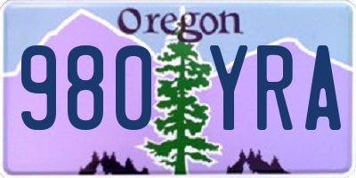 OR license plate 980YRA