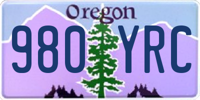 OR license plate 980YRC