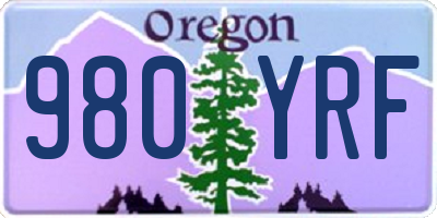 OR license plate 980YRF