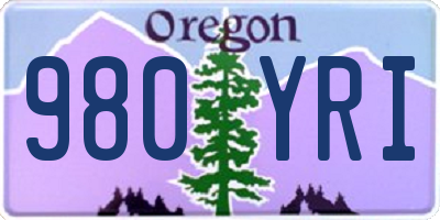 OR license plate 980YRI