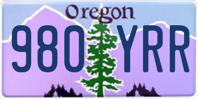 OR license plate 980YRR