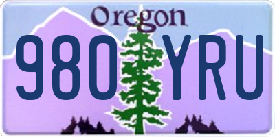 OR license plate 980YRU