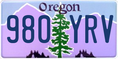 OR license plate 980YRV
