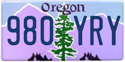 OR license plate 980YRY