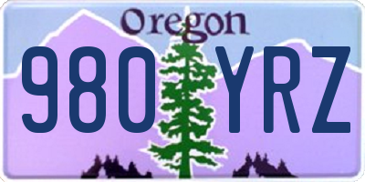 OR license plate 980YRZ