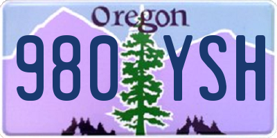 OR license plate 980YSH