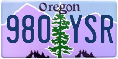 OR license plate 980YSR