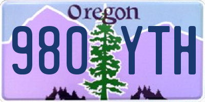 OR license plate 980YTH
