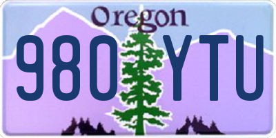 OR license plate 980YTU