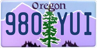 OR license plate 980YUI