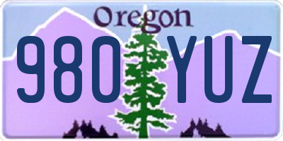 OR license plate 980YUZ