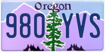 OR license plate 980YVS