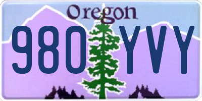 OR license plate 980YVY