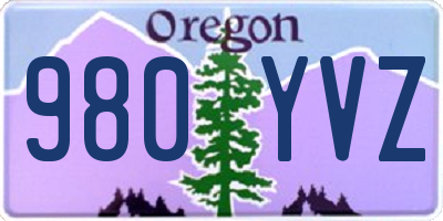 OR license plate 980YVZ