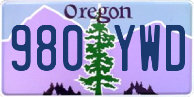 OR license plate 980YWD