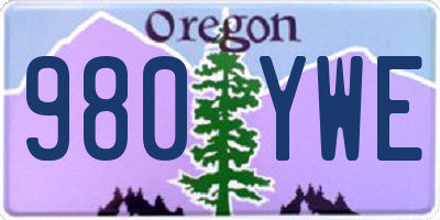 OR license plate 980YWE