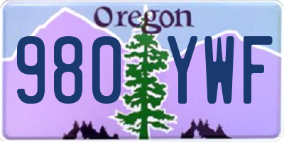 OR license plate 980YWF