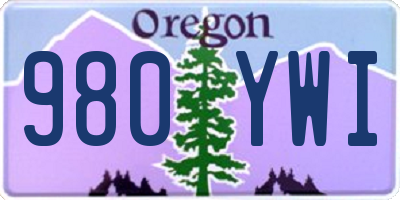 OR license plate 980YWI