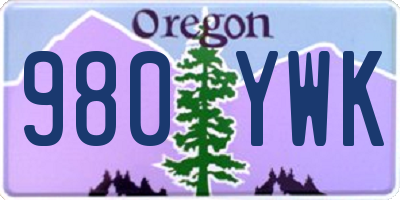 OR license plate 980YWK